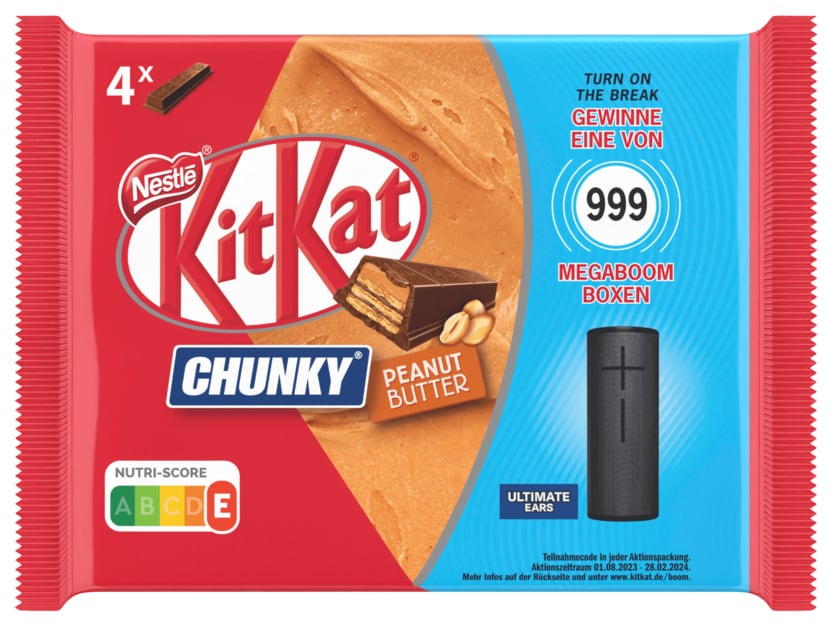 KitKat Chunky Peanut Butter Schokoriegel mit Erdnusscreme 4x42g